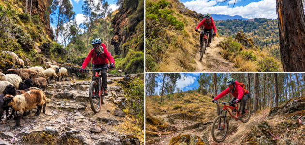 Mountain biking in the Andes of Peru.